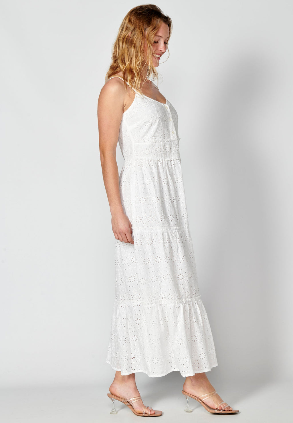 Vestido largo de tirantes de algodón para mujer | moda actual