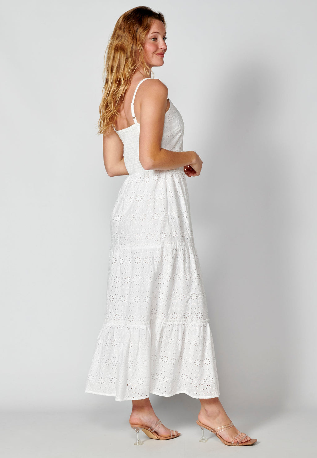 Vestido largo de tirantes de algodón para mujer | moda actual