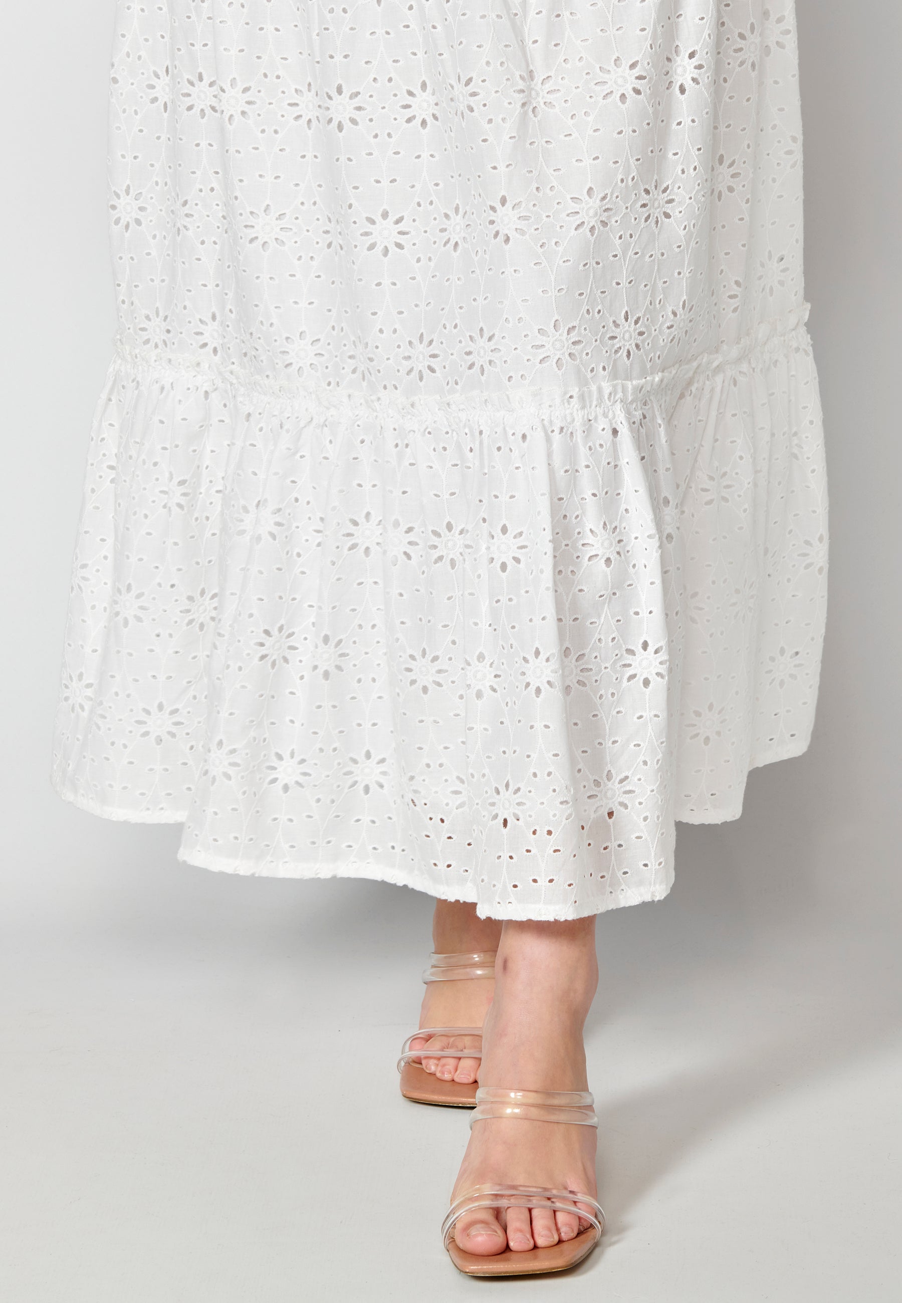 Vestido largo de tirantes de algodón para mujer | moda actual