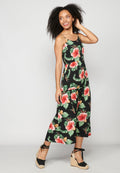 Vestido largo veraniego con tirantes ajustables escote de pico y estampado floral para mujer | moda actual
