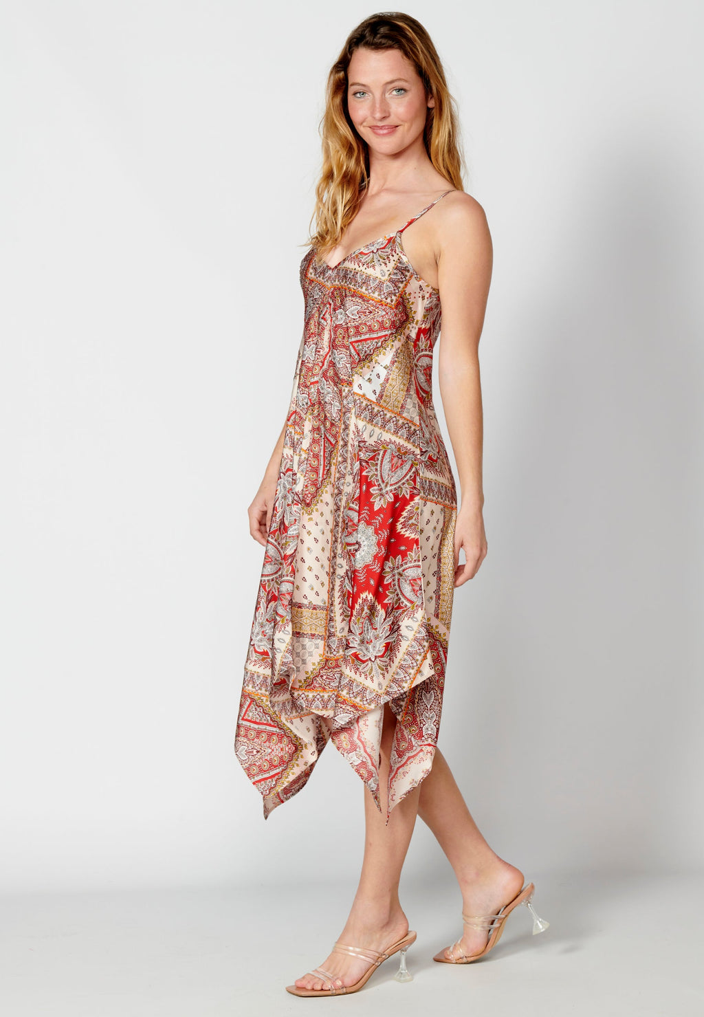 Vestido largo holgado de tirantes con estampado floral para mujer | moda actual