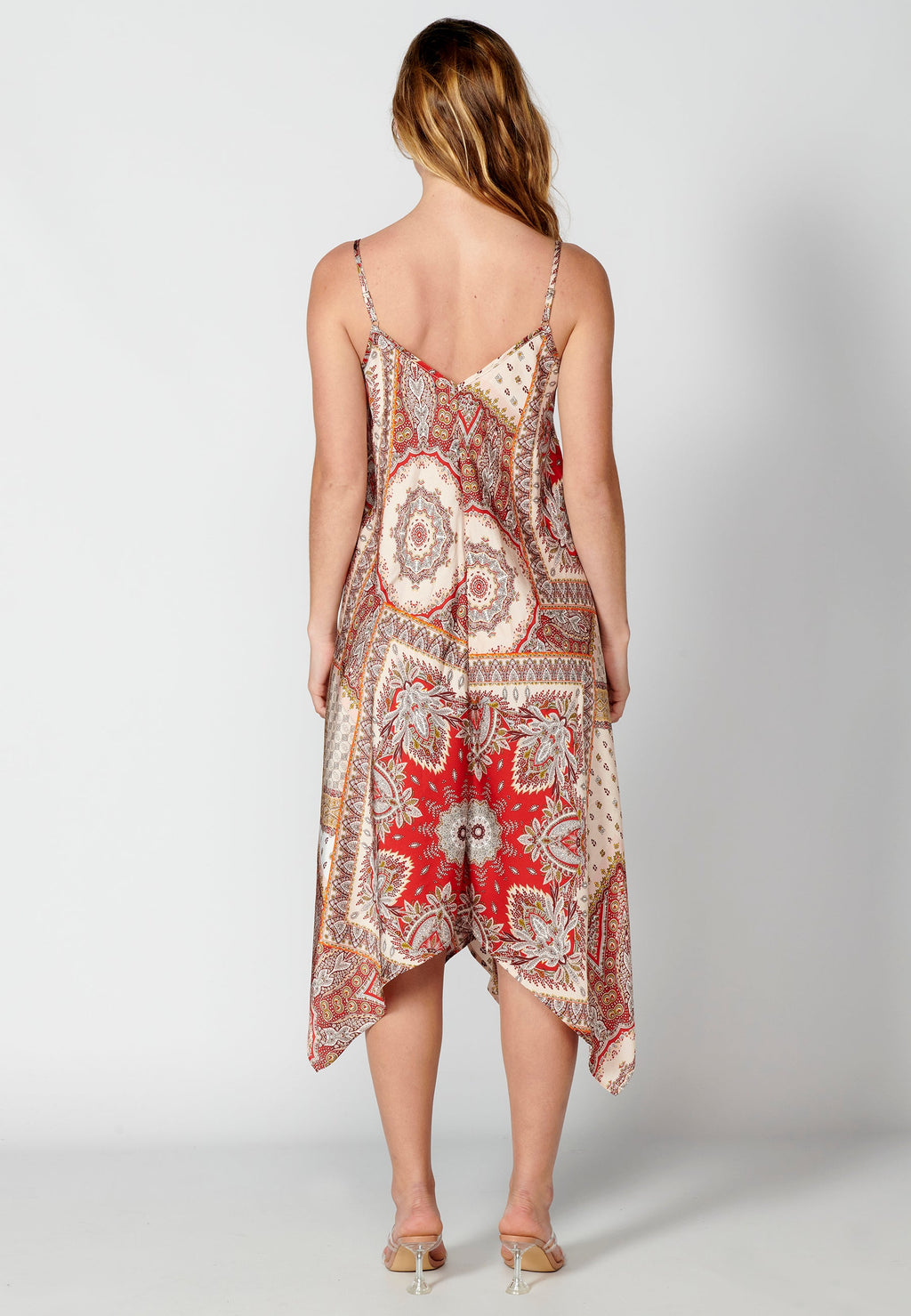 Vestido largo holgado de tirantes con estampado floral para mujer | moda actual