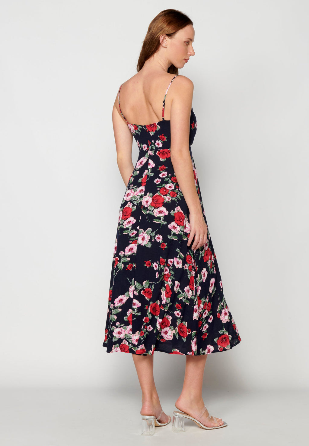Vestido largo con abertura lateral estampado floral para mujer | moda actual