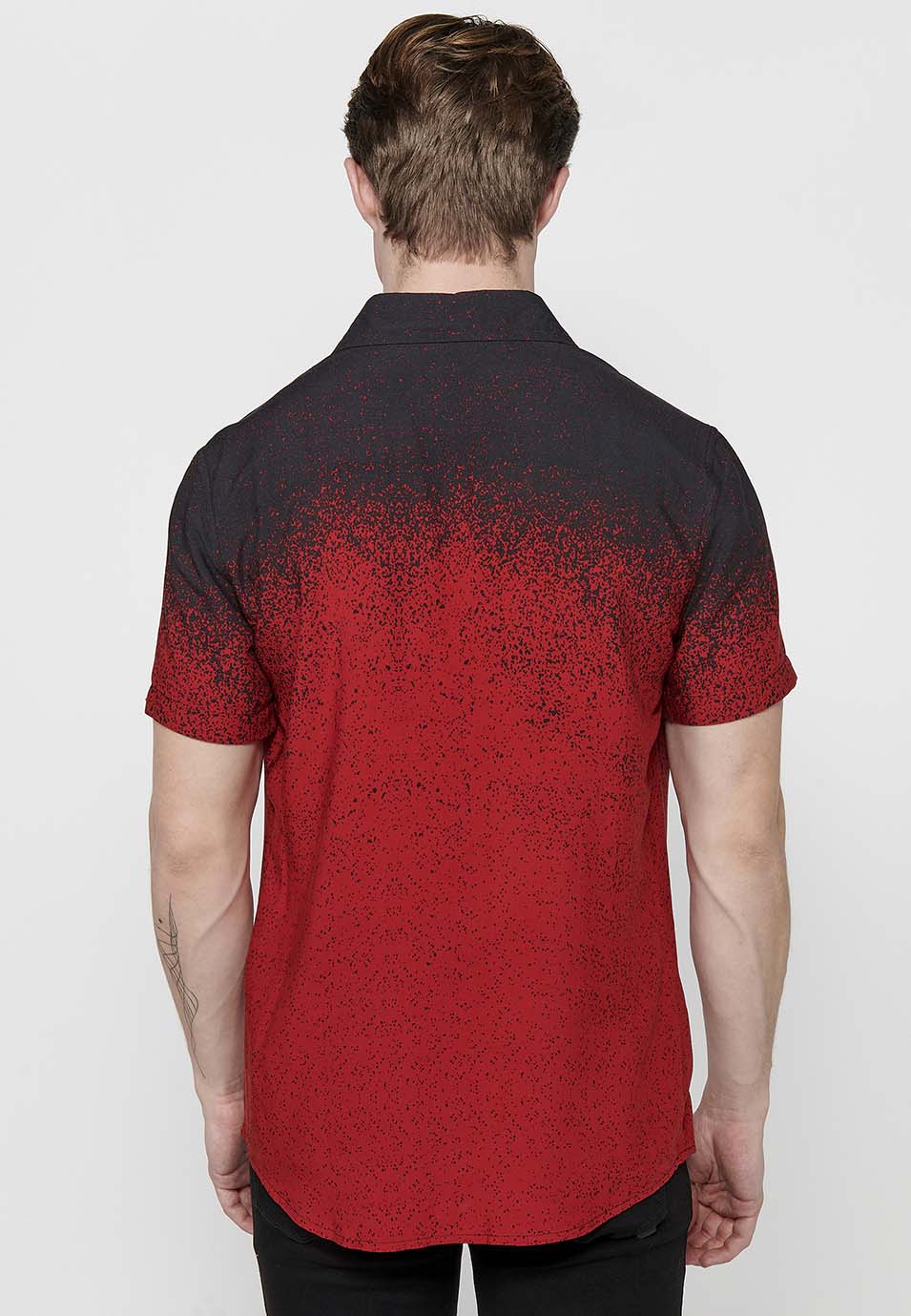 Camisa Hombre Manga Corta Estampado Degradado Viscosa – Koroshi 2411CC41