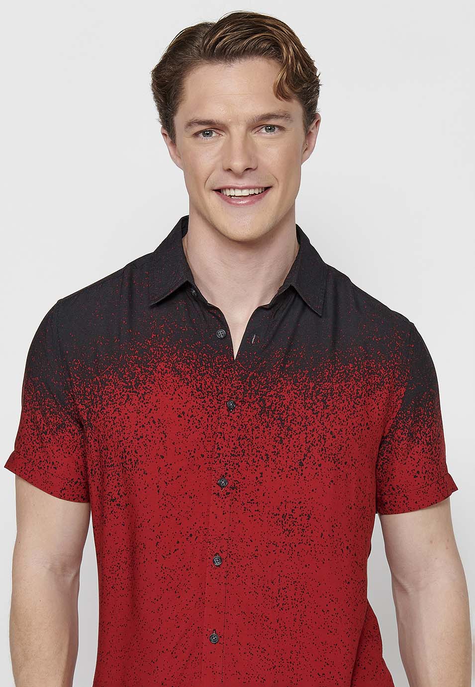 Camisa Hombre Manga Corta Estampado Degradado Viscosa – Koroshi 2411CC41