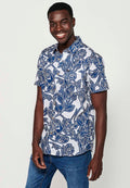 Camisa Hombre Manga Corta Estampado Floral Algodón – Koroshi 2411CC46