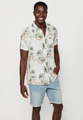 Camisa Hombre Manga Corta Estampado Tropical Viscosa – Koroshi 2411CC47