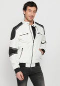 Cazadora Técnica Bomber Estilo Racing Hombre – Koroshi Blanca