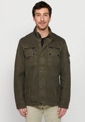 Chaqueta militar cuello alto con cremallera y botones Hombre – Koroshi 2411JA20
