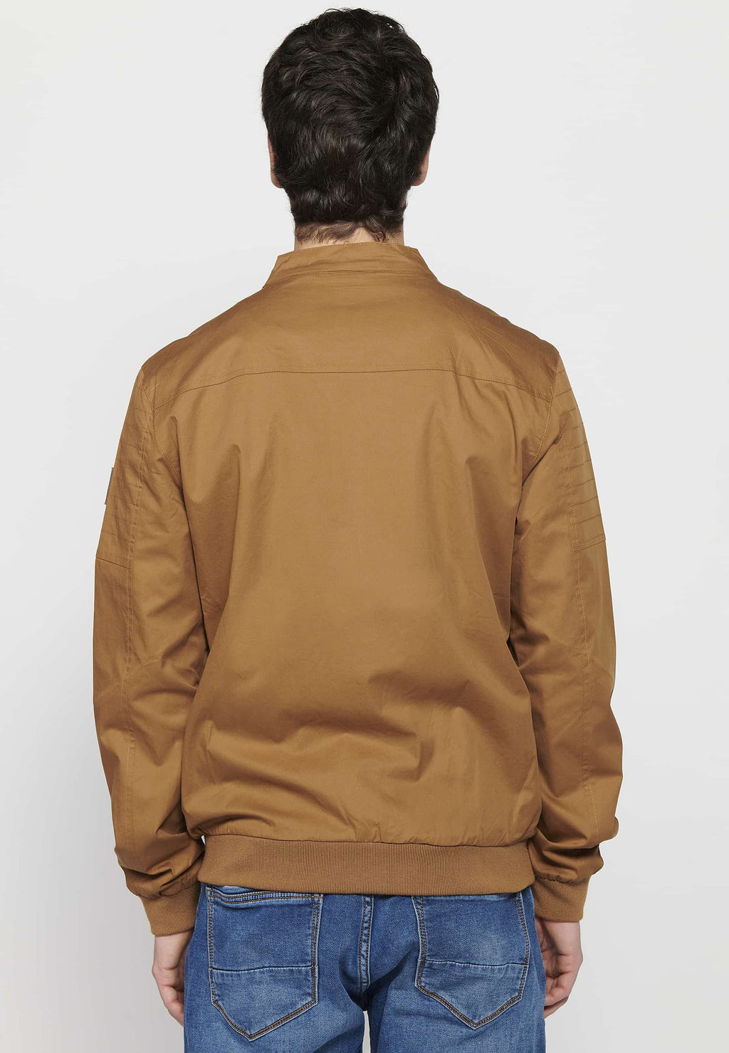 Cazadora bomber cuello alto con cremallera Hombre Tostado – Koroshi