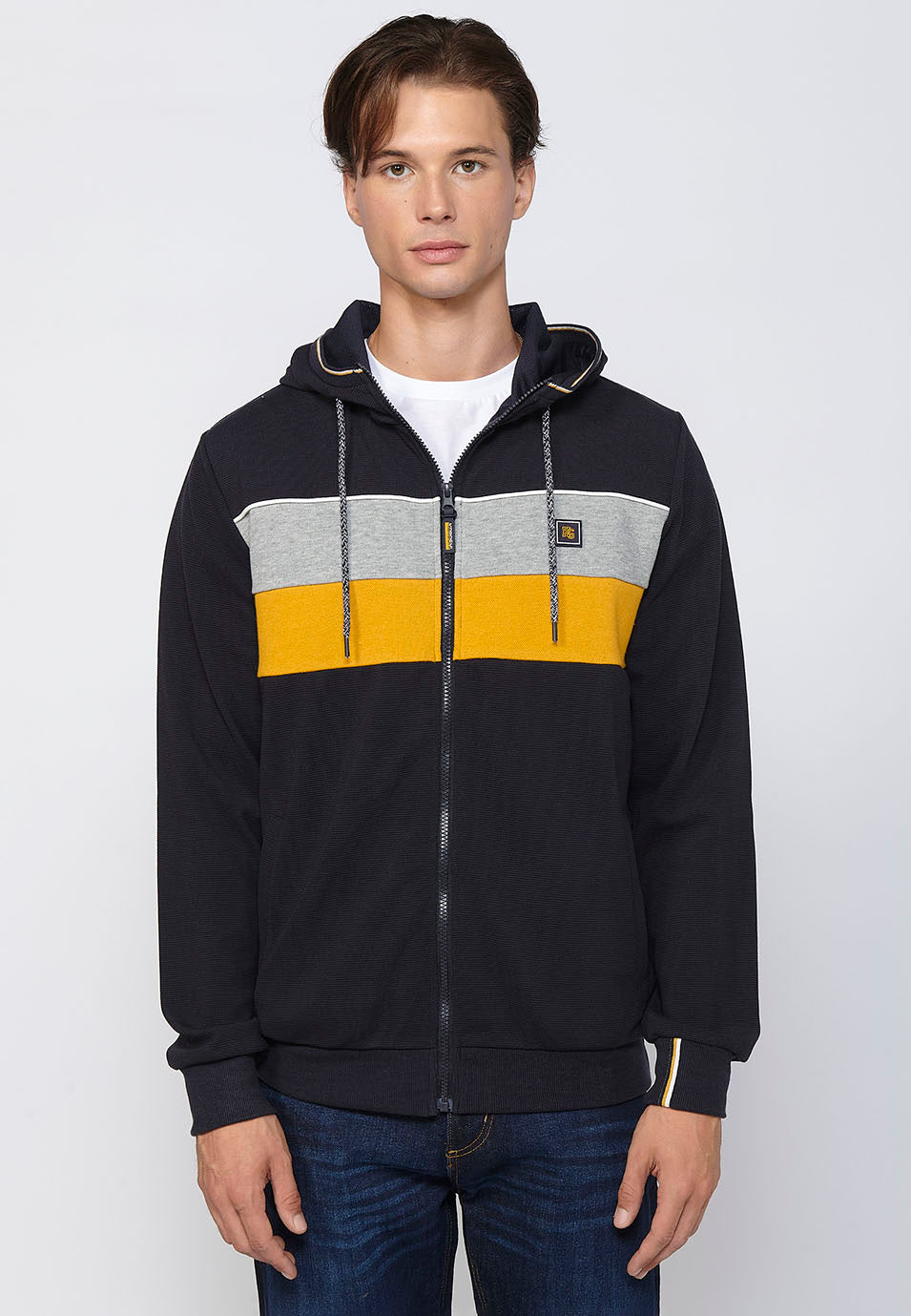 Chaqueta sudadera con capucha y cremallera Hombre Azul Marino – Koroshi