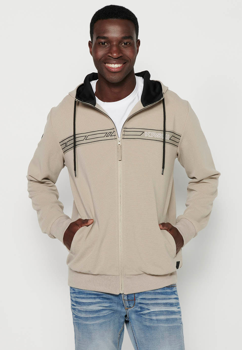 Chaqueta sudadera con capucha y cremallera Hombre Piedra – Koroshi