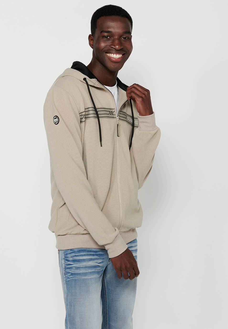 Chaqueta sudadera con capucha y cremallera Hombre Piedra – Koroshi