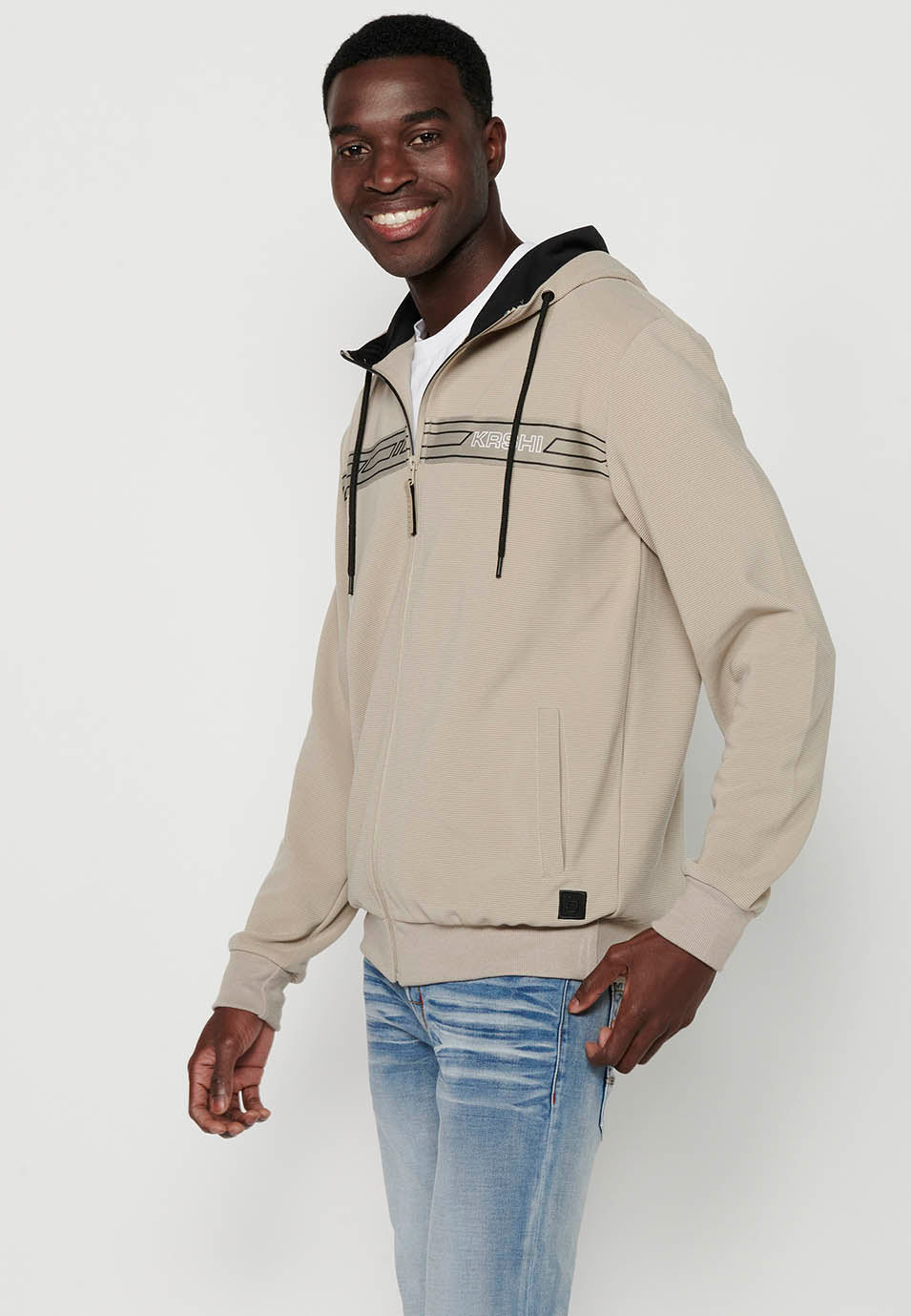 Chaqueta sudadera con capucha y cremallera Hombre Piedra – Koroshi