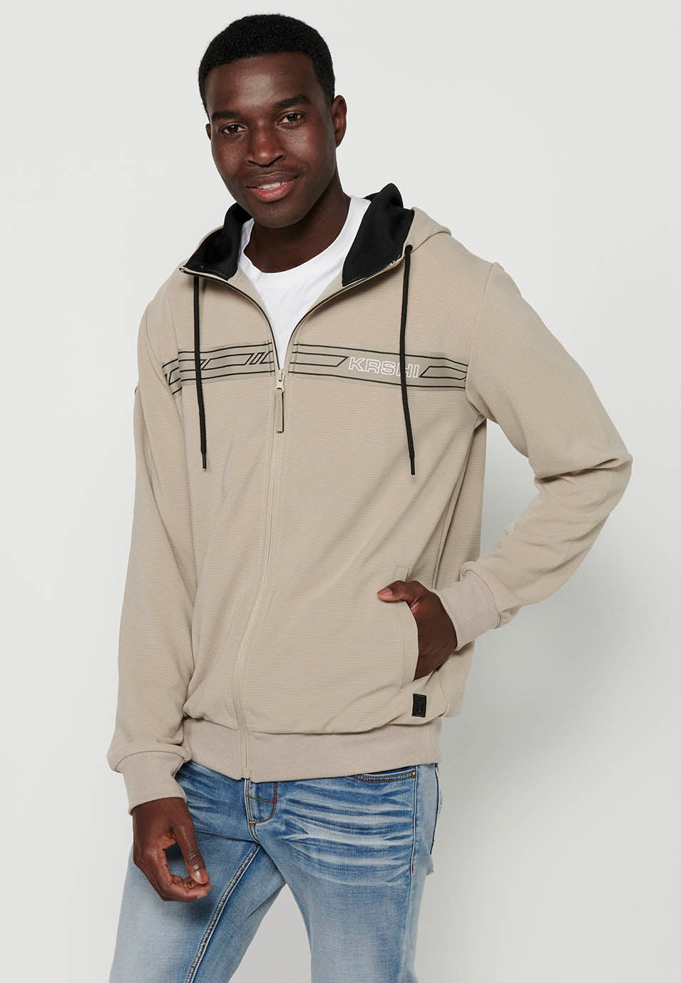 Chaqueta sudadera con capucha y cremallera Hombre Piedra – Koroshi