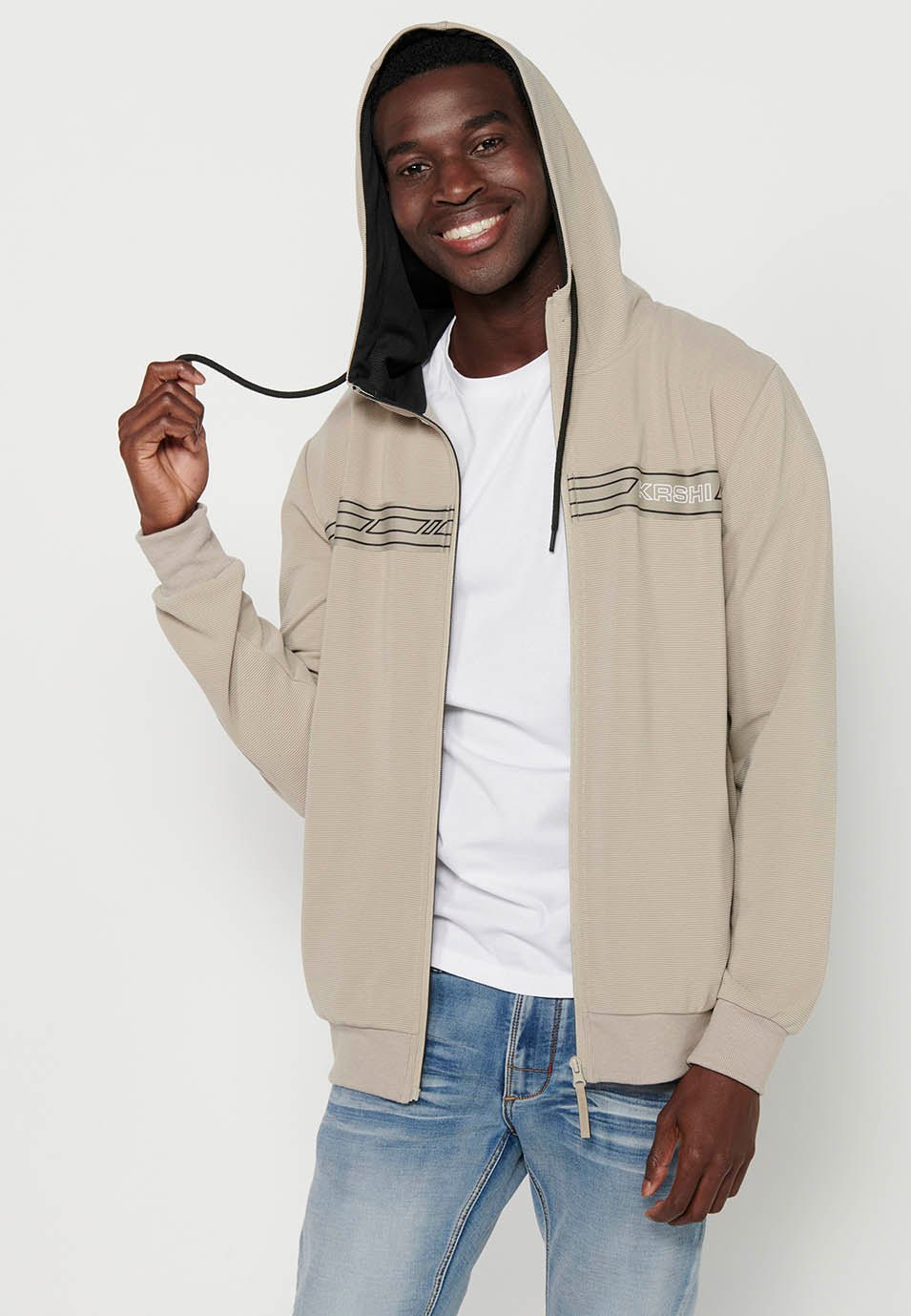 Chaqueta sudadera con capucha y cremallera Hombre Piedra – Koroshi