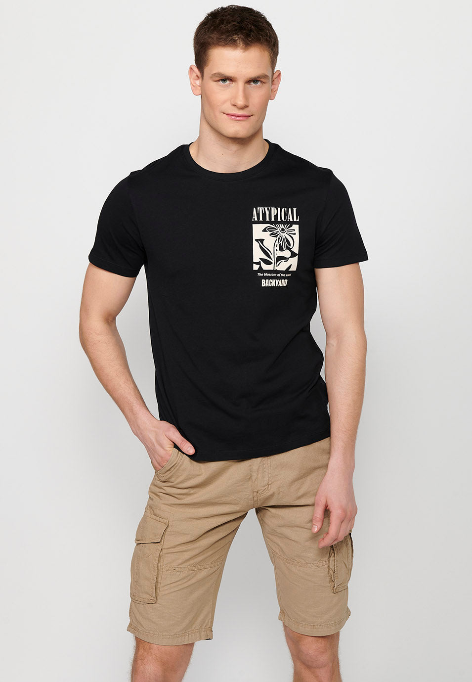 Camiseta Hombre Manga Corta Cuello Redondo Estampada – Koroshi 2411MC12
