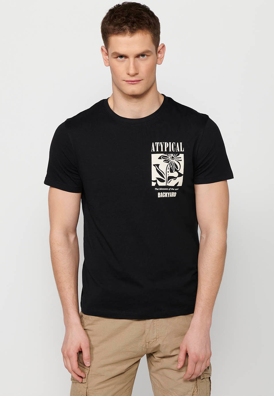 Camiseta Hombre Manga Corta Cuello Redondo Estampada – Koroshi 2411MC12