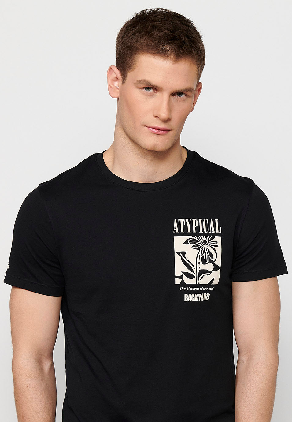Camiseta Hombre Manga Corta Cuello Redondo Estampada – Koroshi 2411MC12