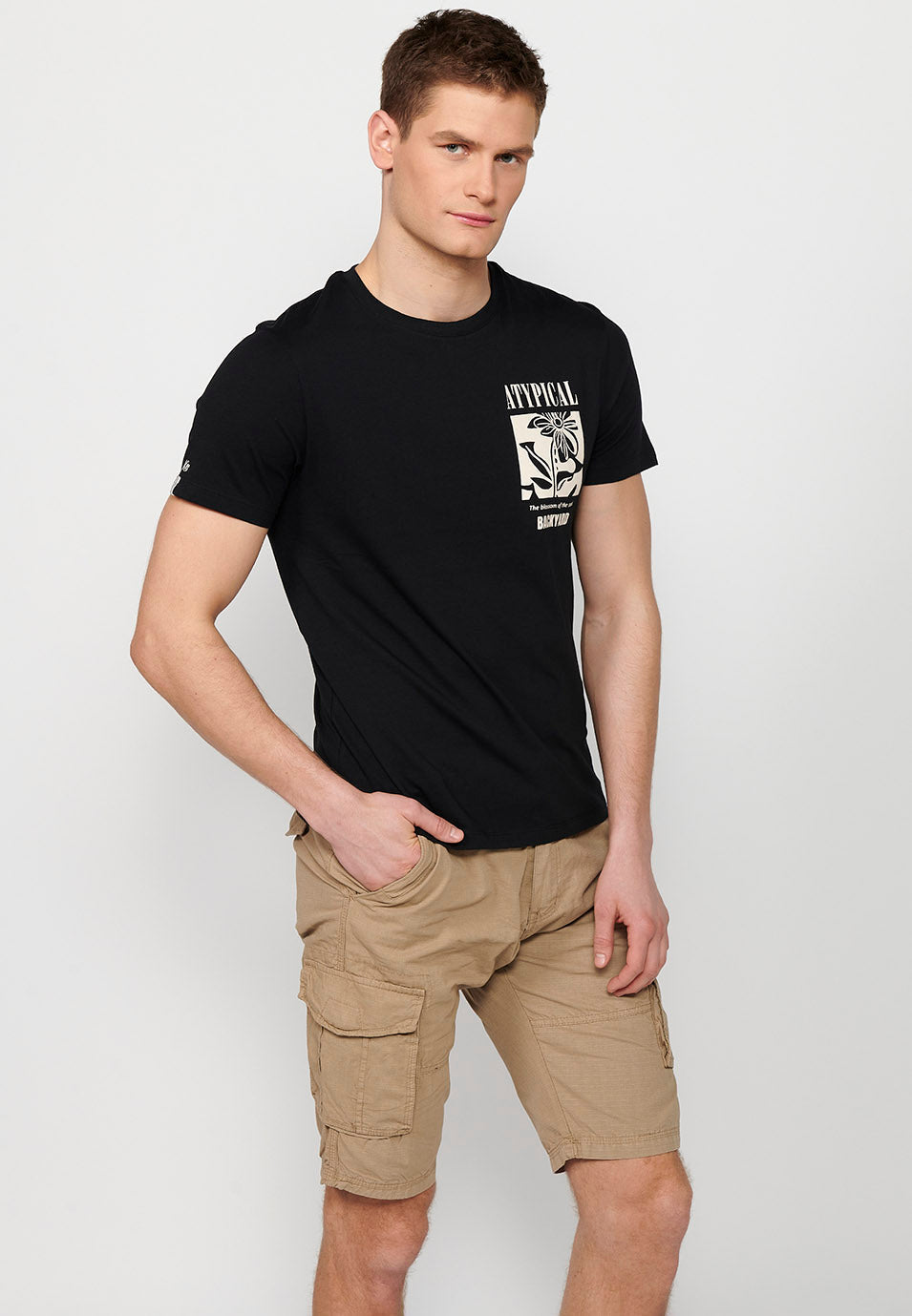Camiseta Hombre Manga Corta Cuello Redondo Estampada – Koroshi 2411MC12