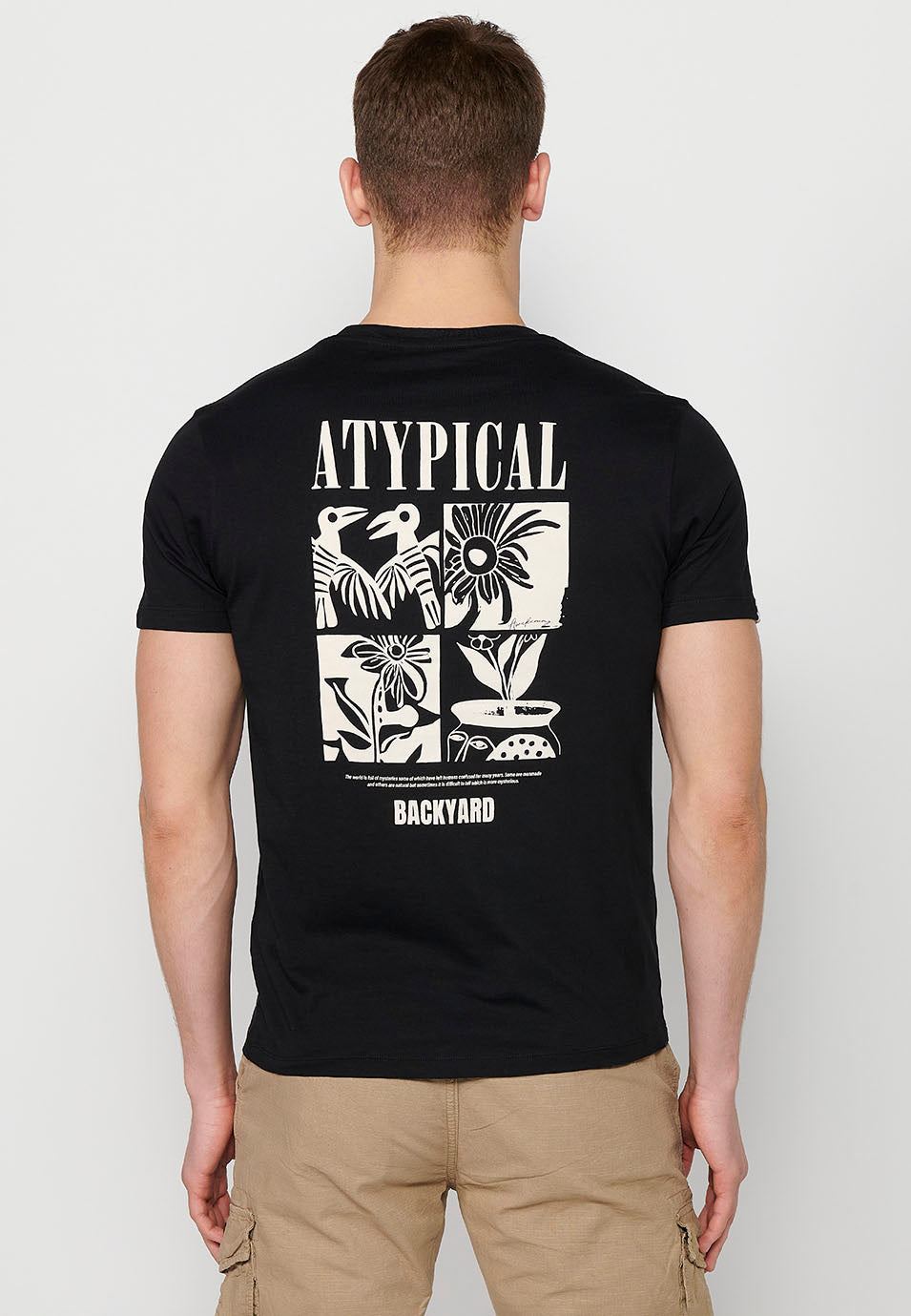 Camiseta Hombre Manga Corta Cuello Redondo Estampada – Koroshi 2411MC12
