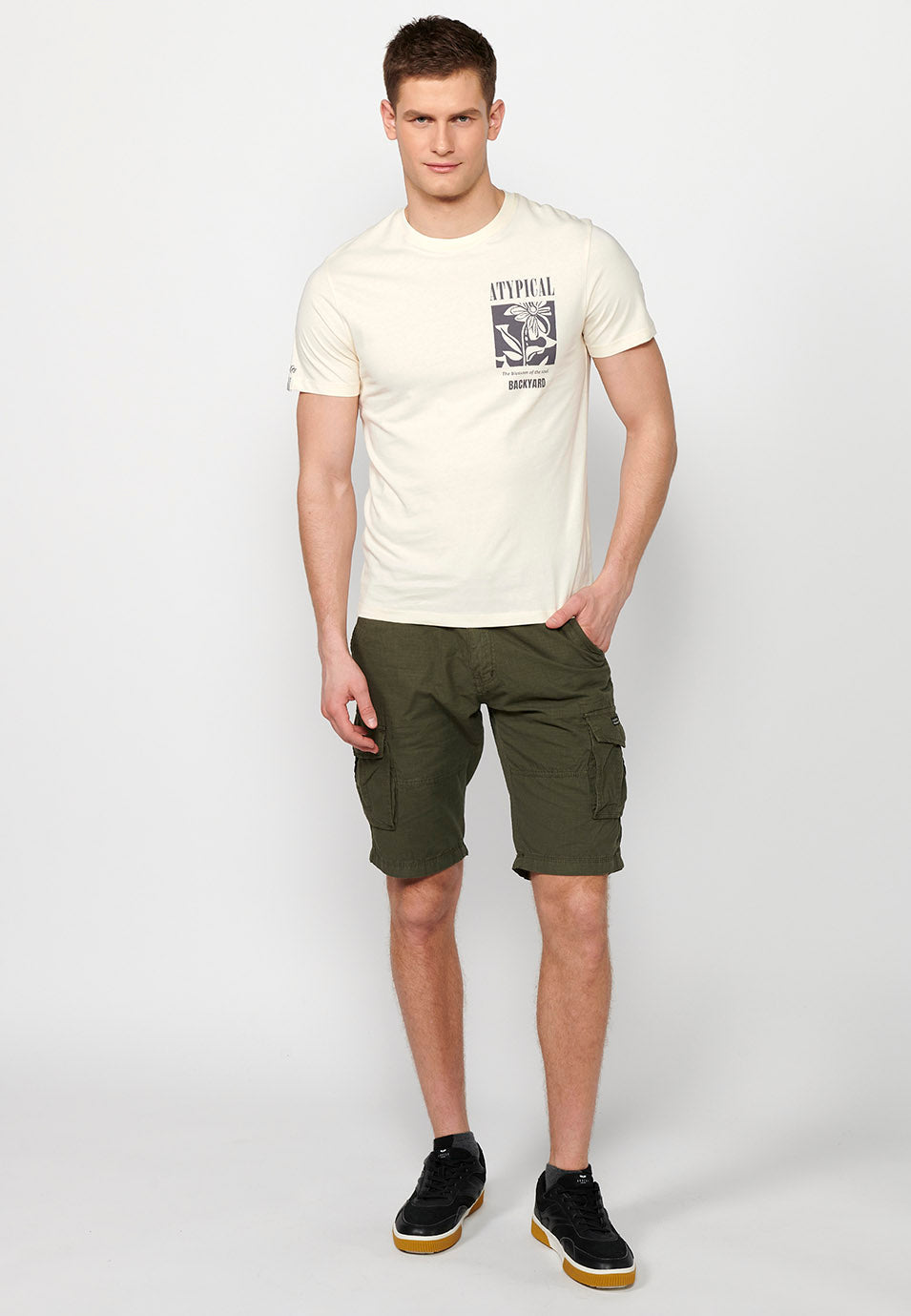 Camiseta Hombre Manga Corta Cuello Redondo Estampada – Koroshi 2411MC12
