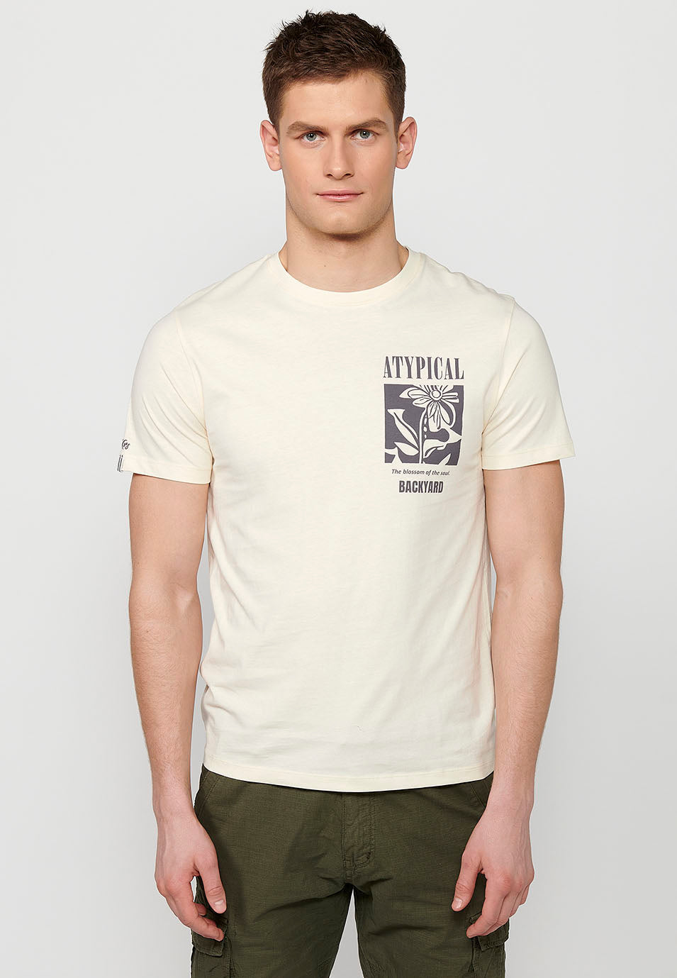 Camiseta Hombre Manga Corta Cuello Redondo Estampada – Koroshi 2411MC12