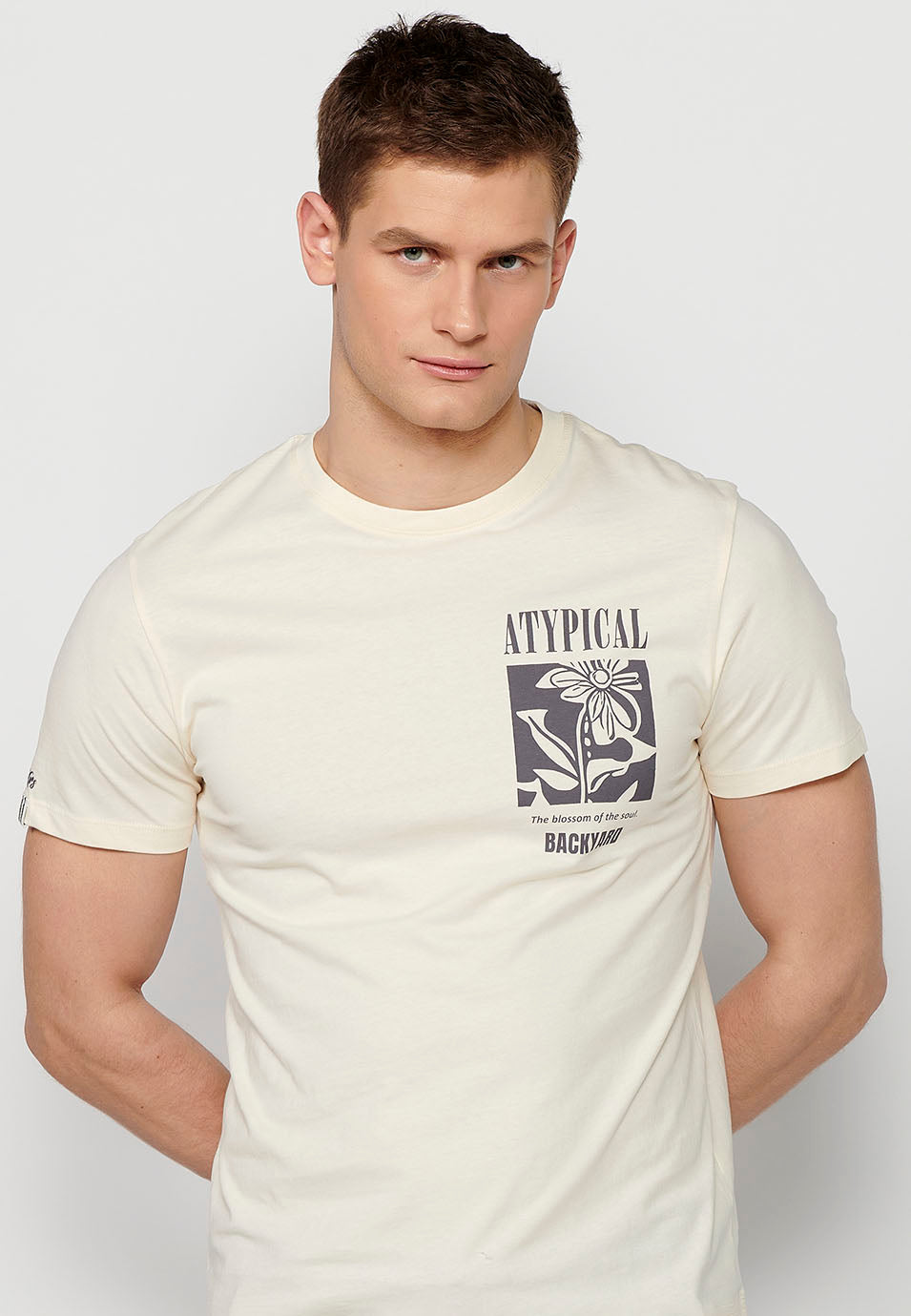 Camiseta Hombre Manga Corta Cuello Redondo Estampada – Koroshi 2411MC12