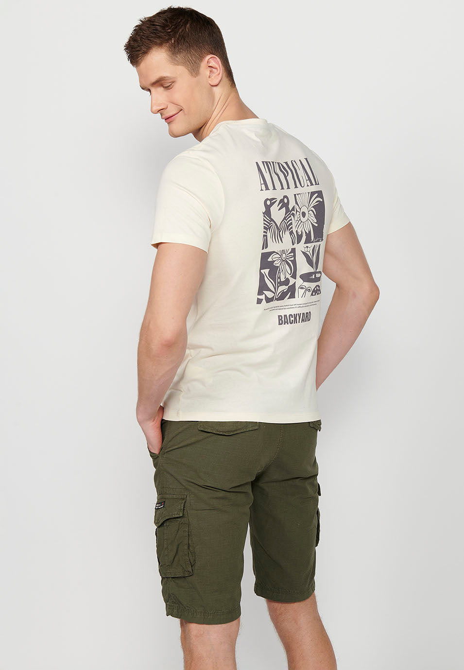 Camiseta Hombre Manga Corta Cuello Redondo Estampada – Koroshi 2411MC12
