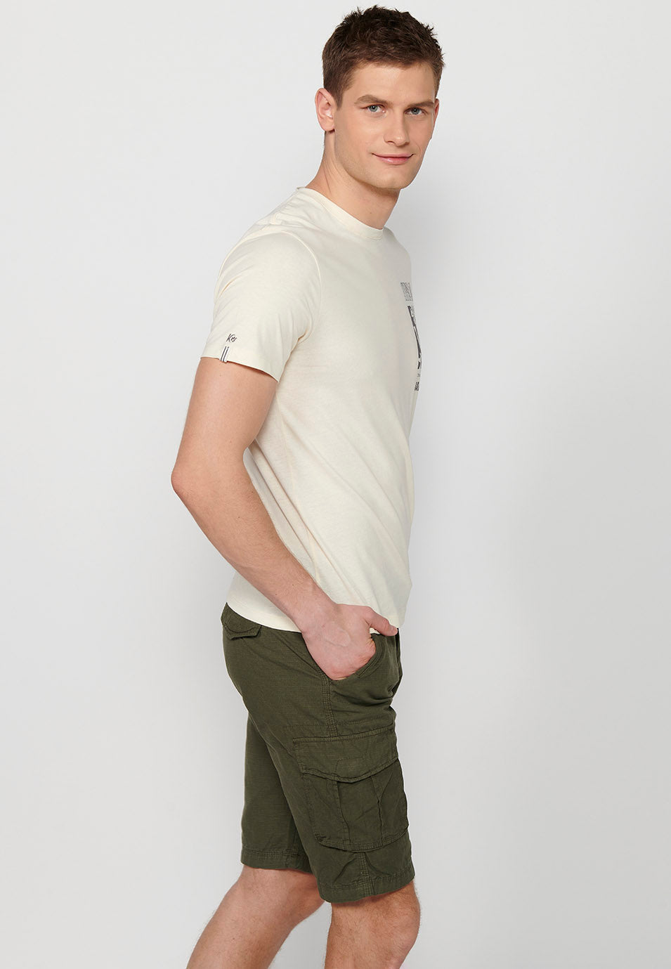 Camiseta Hombre Manga Corta Cuello Redondo Estampada – Koroshi 2411MC12