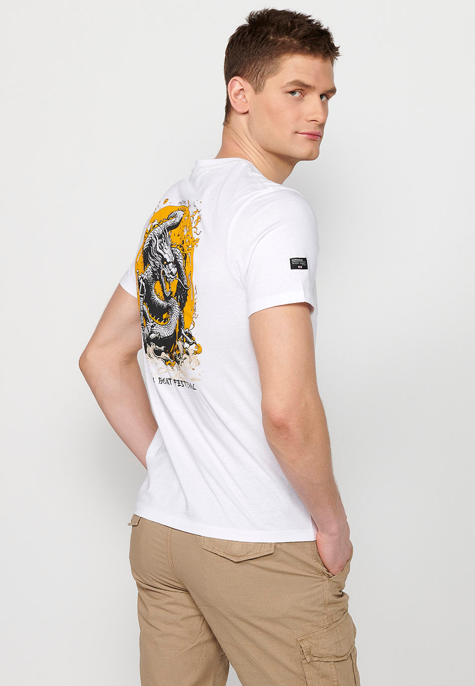 Camiseta Hombre Manga Corta Estampado Espalda – Koroshi 2411MC51