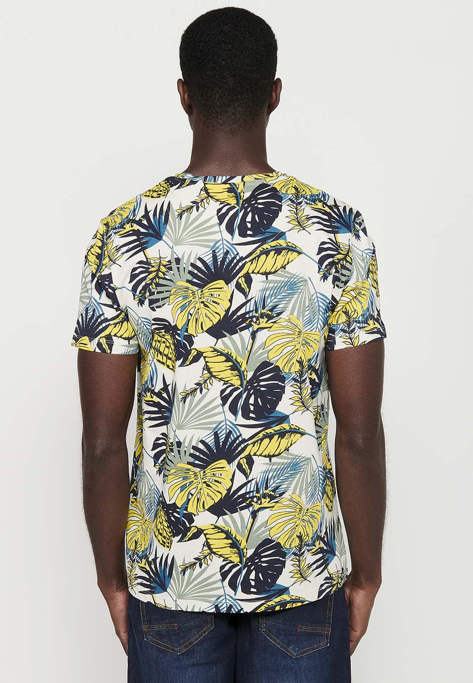 Camiseta Hombre Manga Corta Estampado Floral – Koroshi 2411MC55