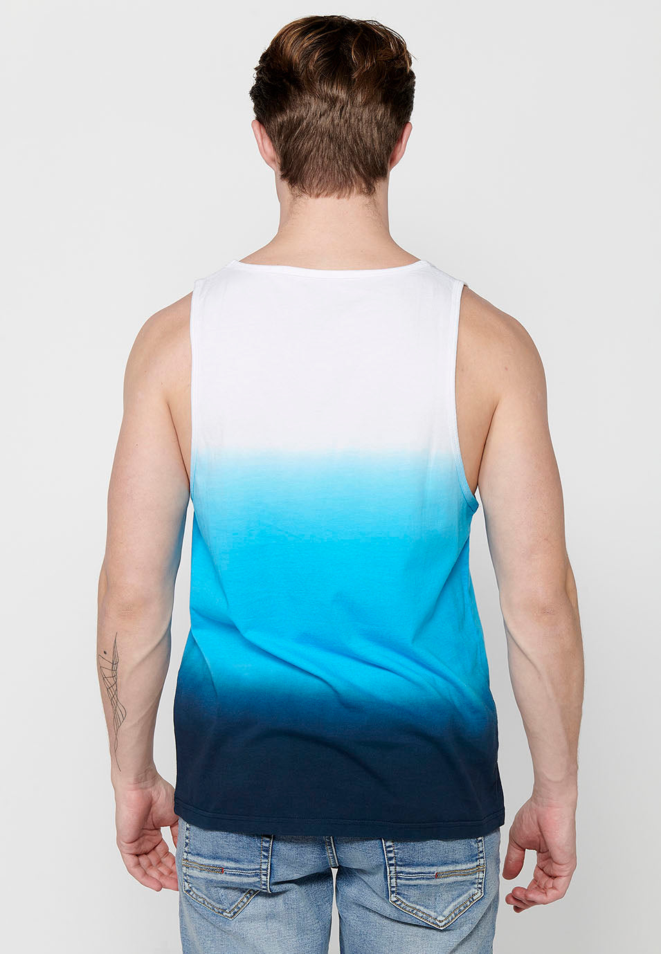 Camiseta Hombre Sin Mangas de Tirantes Degradado de Algodón – Koroshi 2411MS00