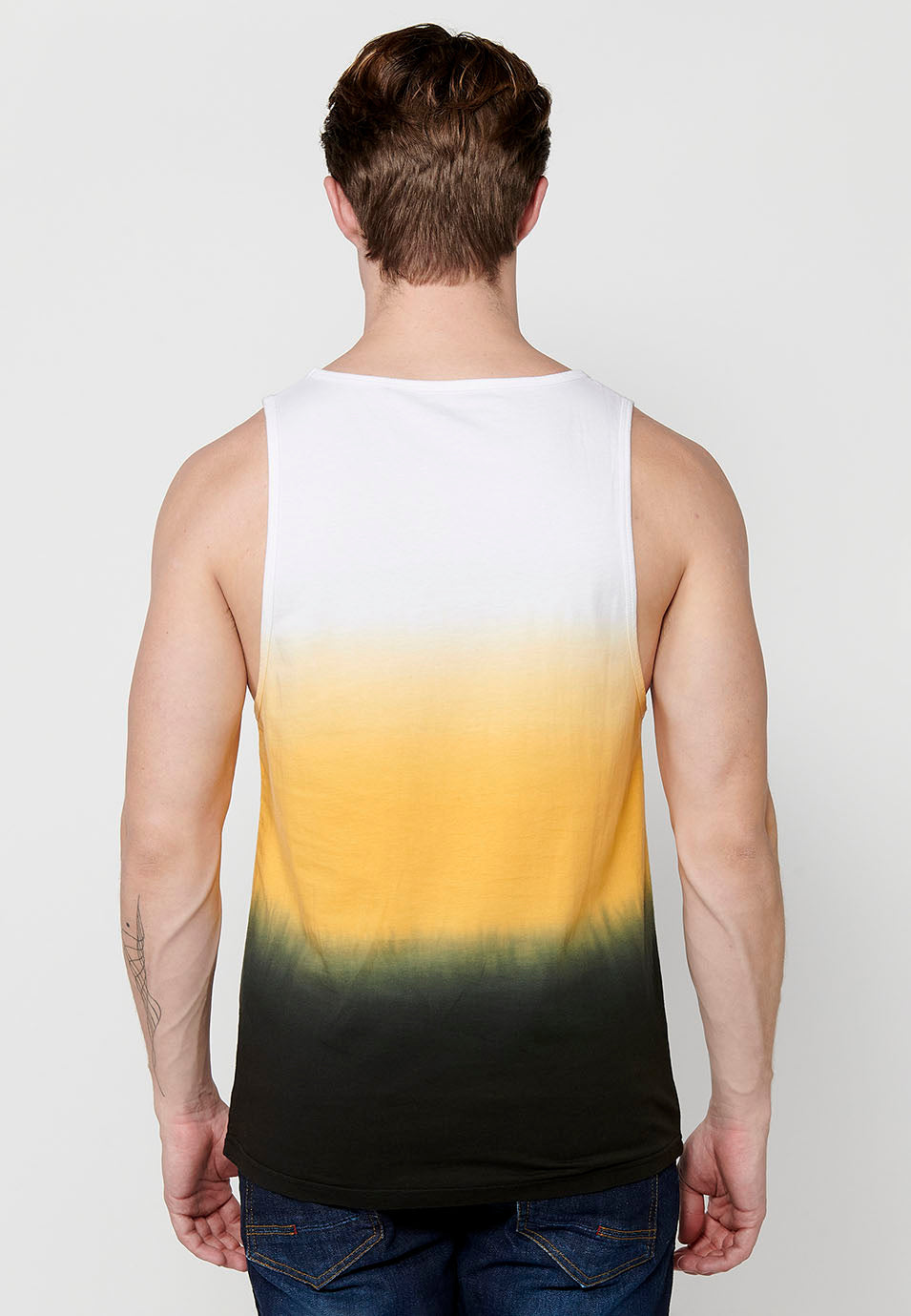 Camiseta Hombre Sin Mangas de Tirantes Degradado de Algodón – Koroshi 2411MS00