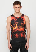 Camiseta Hombre Sin Mangas de Tirantes Estampado Venice Beach – Koroshi Multicolor