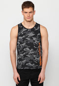 Camiseta Hombre Sin Mangas de Tirantes Estampado Camuflaje de Algodón – Koroshi Negro