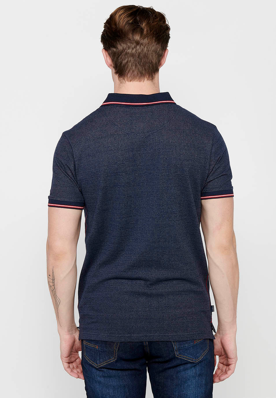 Polo Hombre Manga Corta Cuello Camisero con Botones – Koroshi Navy