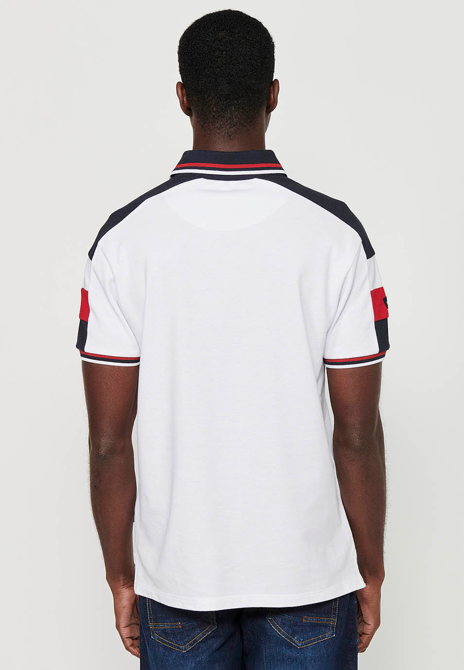 Polo Hombre Manga Corta Cuello Camisero Pique con Estampado – Koroshi 2411PC21