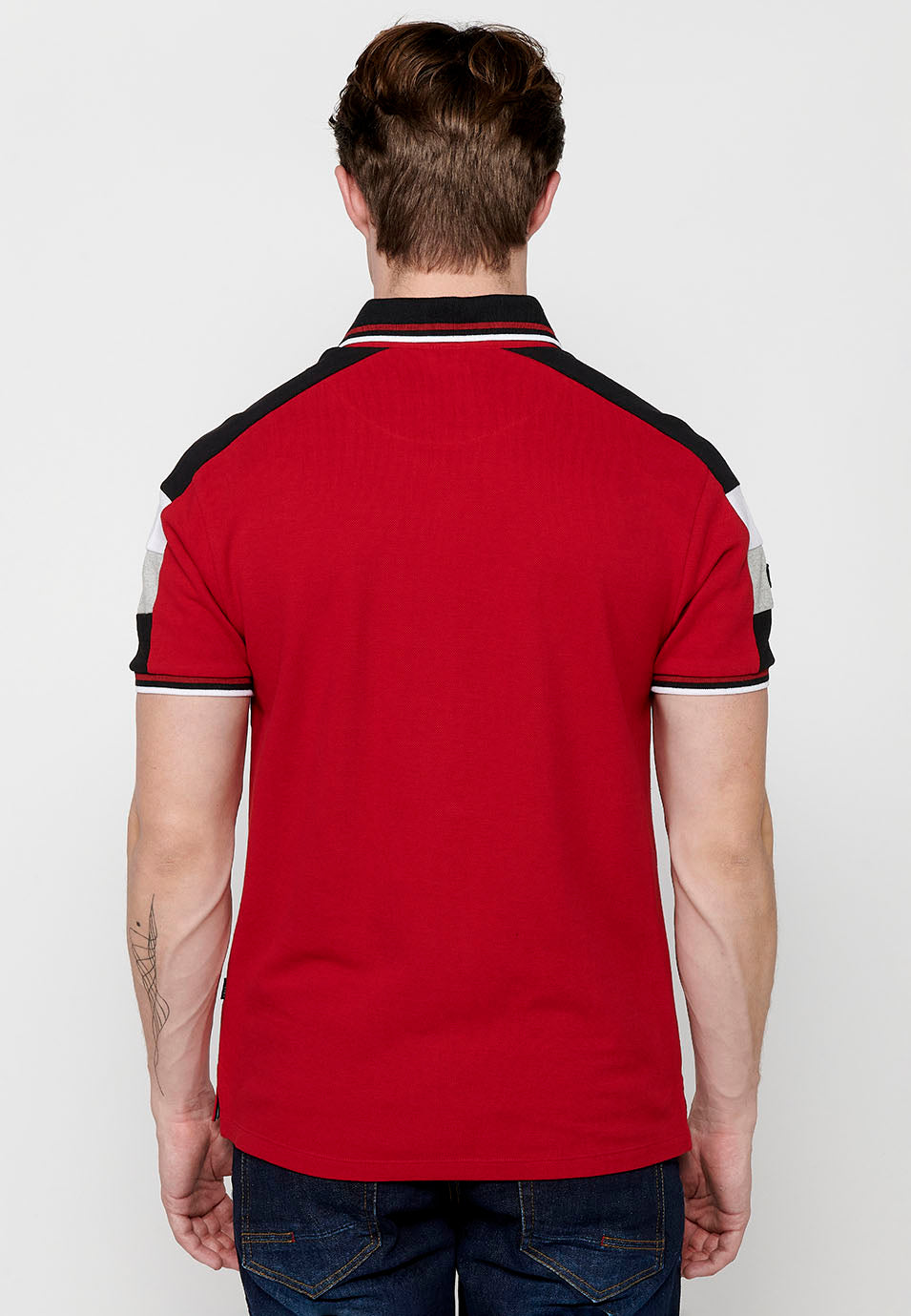 Polo Hombre Manga Corta Cuello Camisero Pique con Estampado – Koroshi 2411PC21
