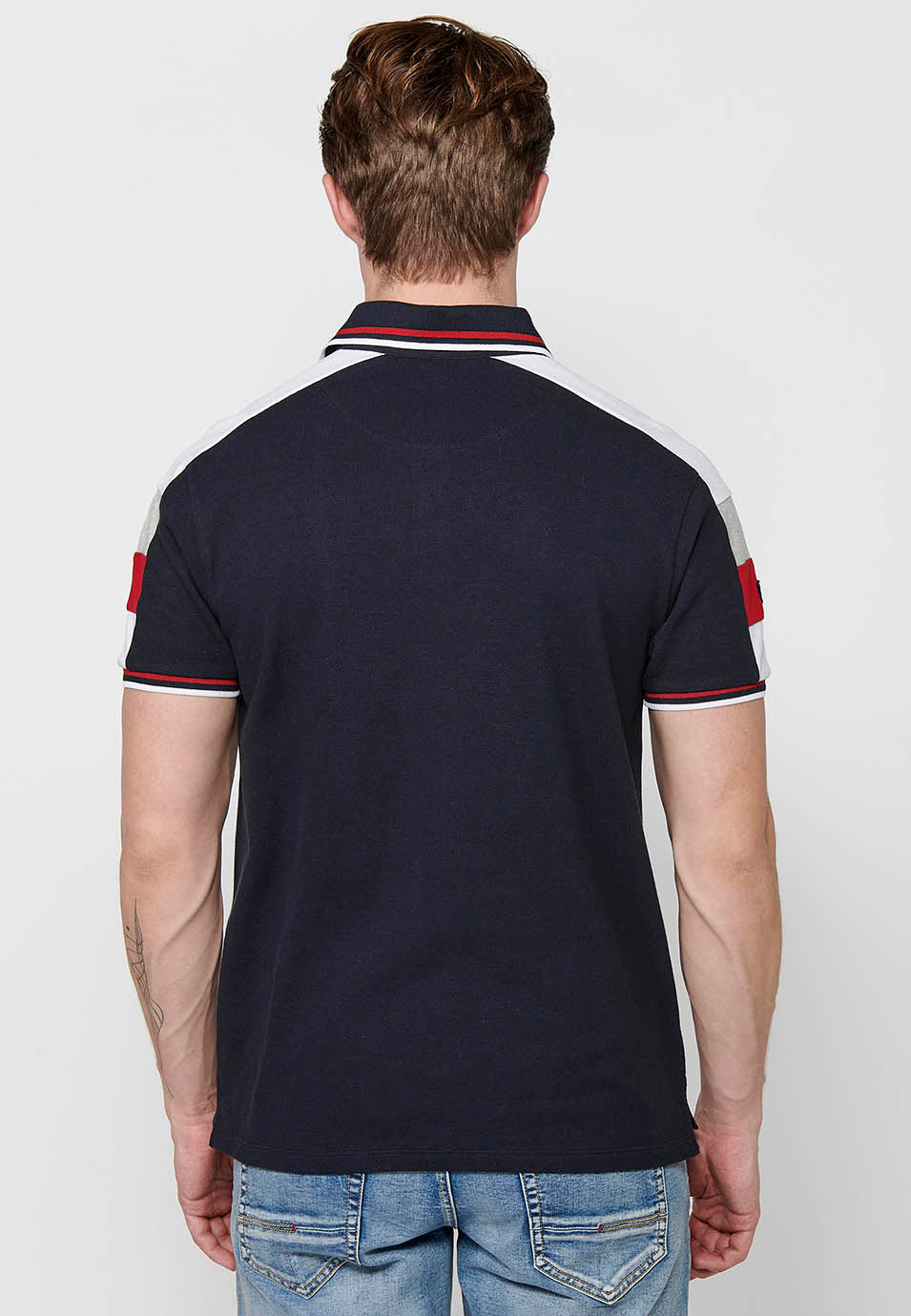 Polo Hombre Manga Corta Cuello Camisero Pique con Estampado – Koroshi 2411PC21