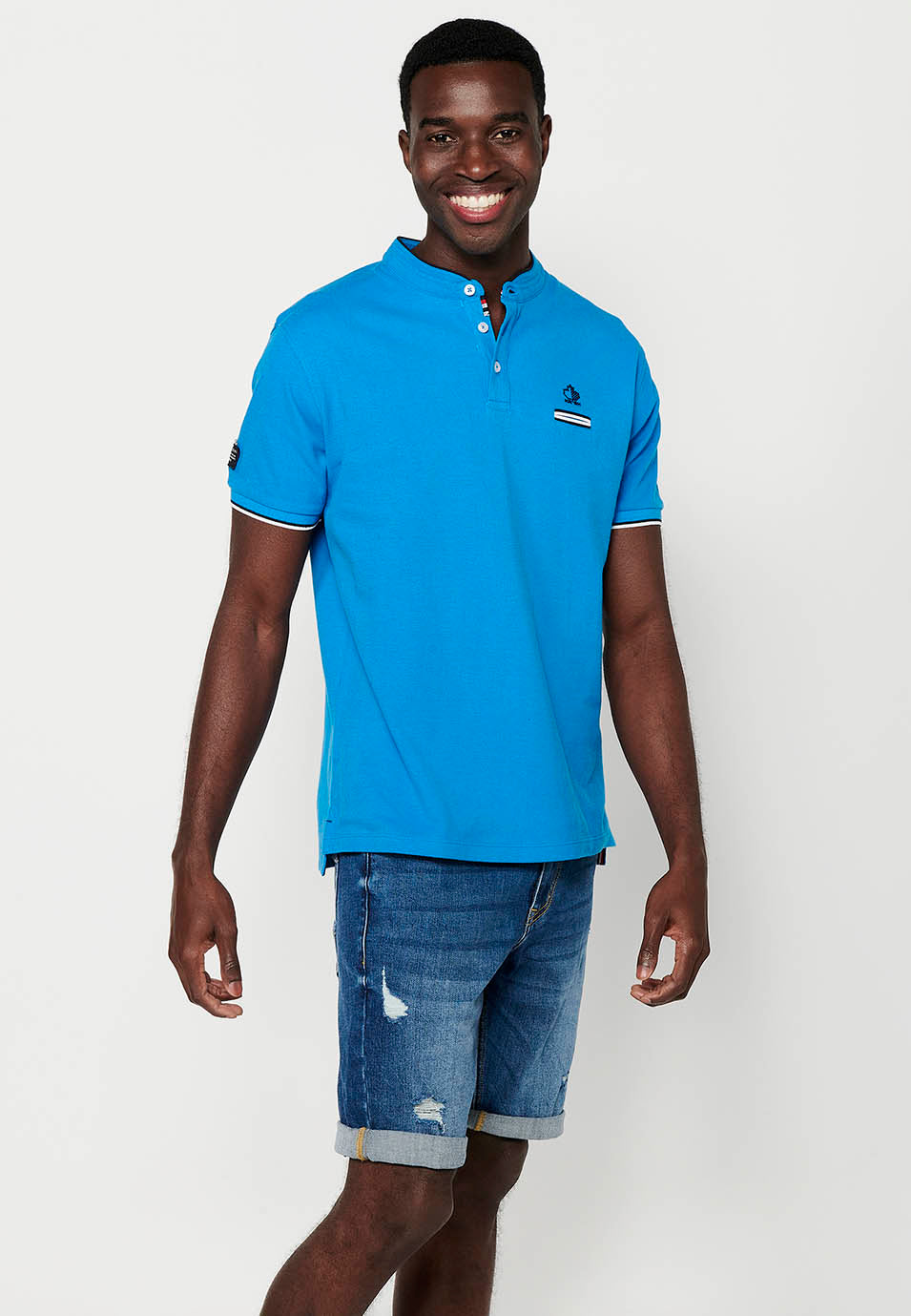 Polo Hombre Manga Corta Cuello Mao Pique – Koroshi 2411PC23