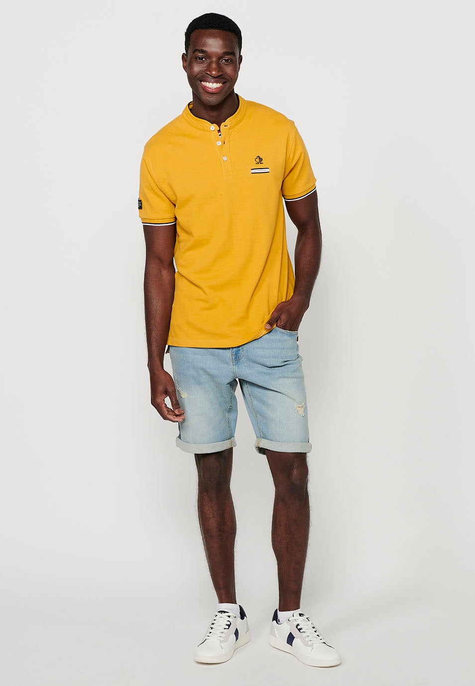 Polo Hombre Manga Corta Cuello Mao Pique – Koroshi 2411PC23
