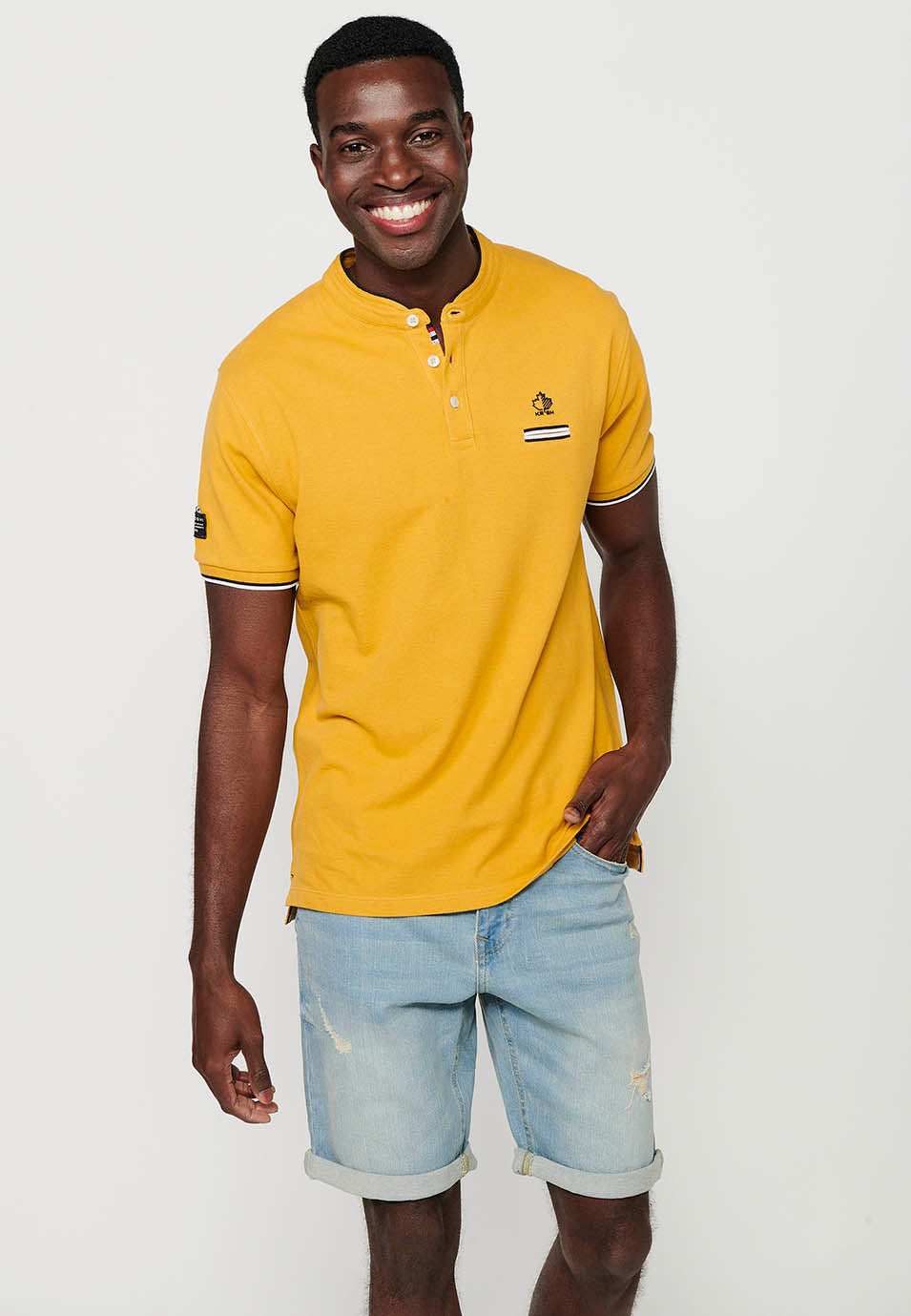 Polo Hombre Manga Corta Cuello Mao Pique – Koroshi 2411PC23
