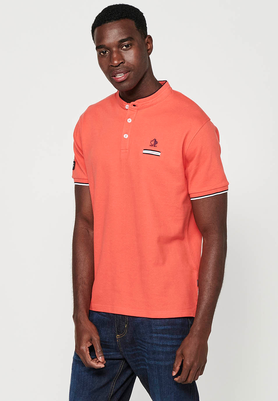Polo Hombre Manga Corta Cuello Mao Pique – Koroshi 2411PC23
