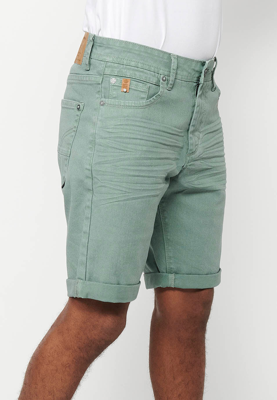 Bermuda Hombre Algodón con Vuelta 5 Bolsillos – Koroshi 2411PS00