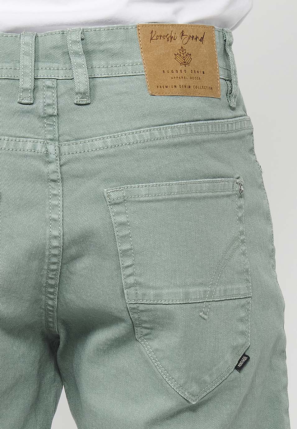 Bermuda Hombre Algodón con Vuelta 5 Bolsillos – Koroshi 2411PS00