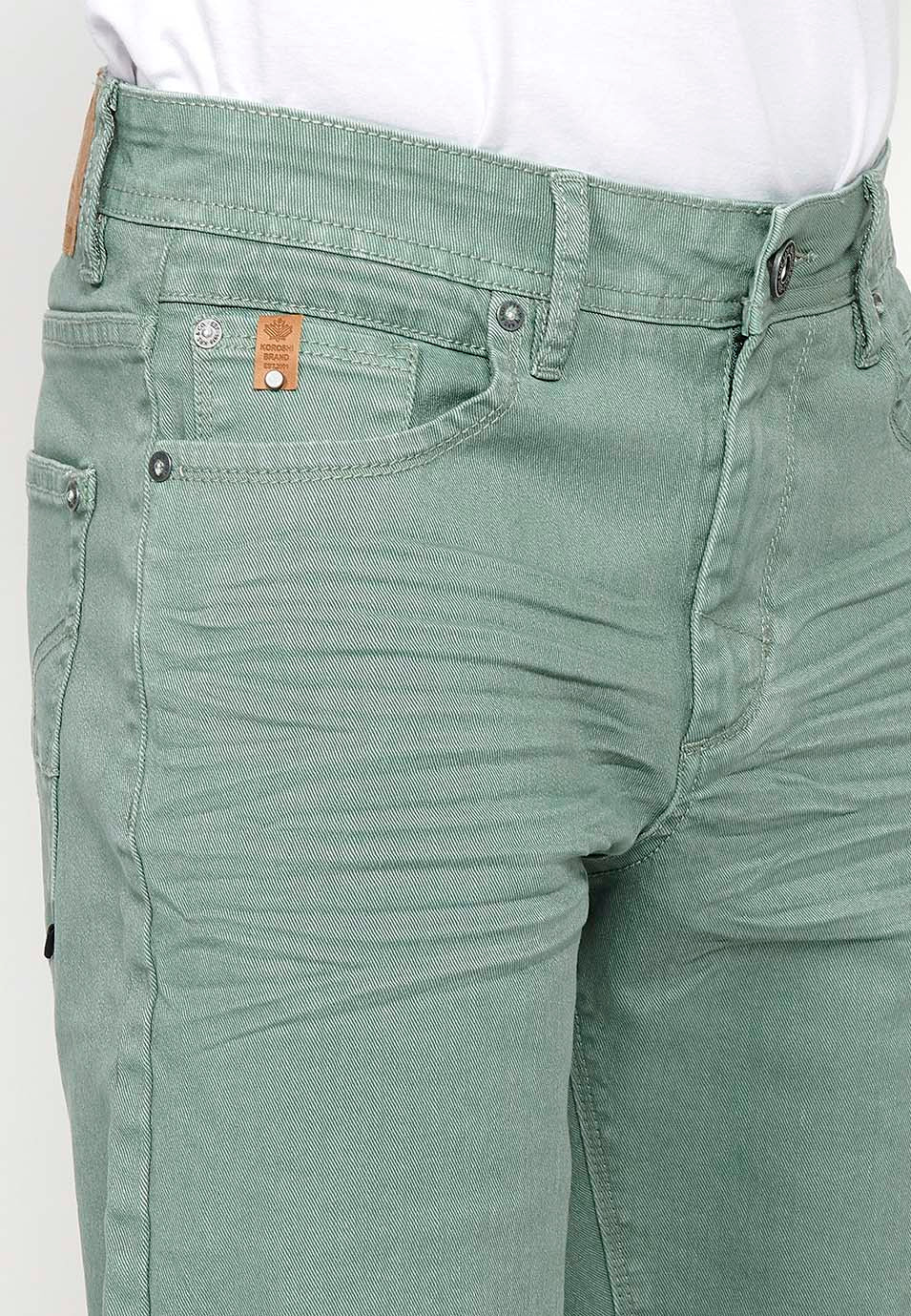 Bermuda Hombre Algodón con Vuelta 5 Bolsillos – Koroshi 2411PS00