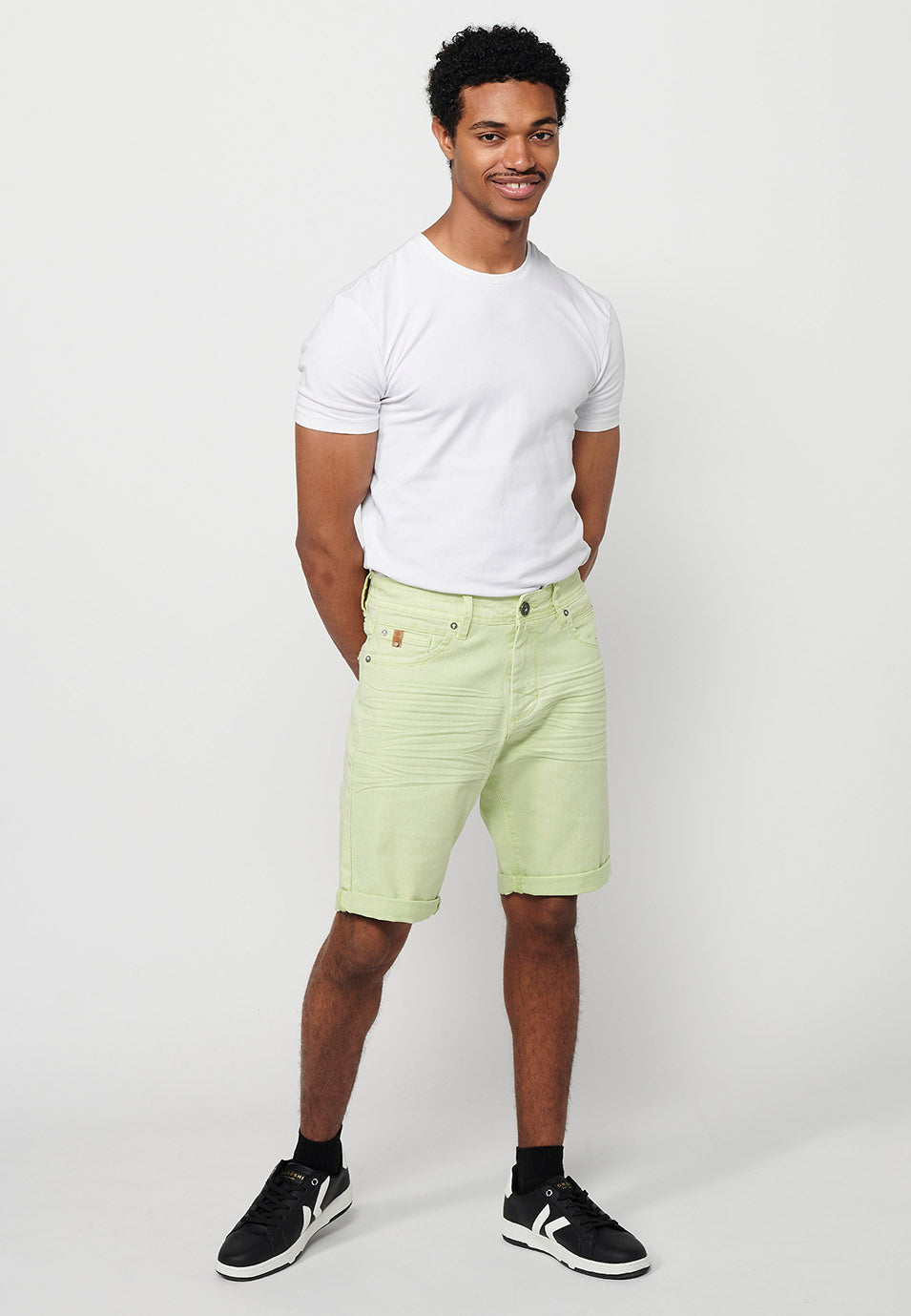 Bermuda Hombre Algodón con Vuelta 5 Bolsillos – Koroshi 2411PS00