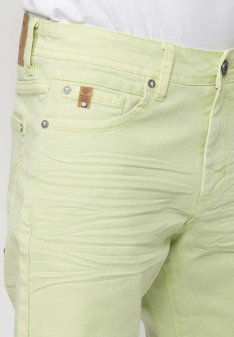 Bermuda Hombre Algodón con Vuelta 5 Bolsillos – Koroshi 2411PS00