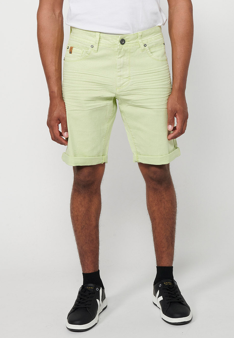 Bermuda Hombre Algodón con Vuelta 5 Bolsillos – Koroshi 2411PS00